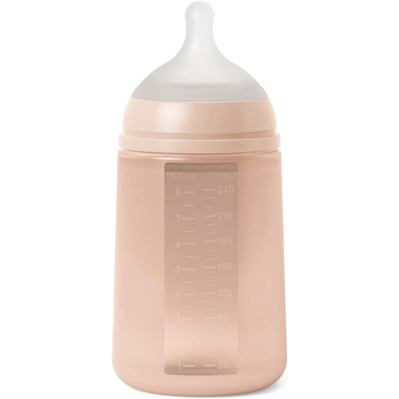 Suavinex - Biberón de Silicona de 240 ml - Colour Essence Nude