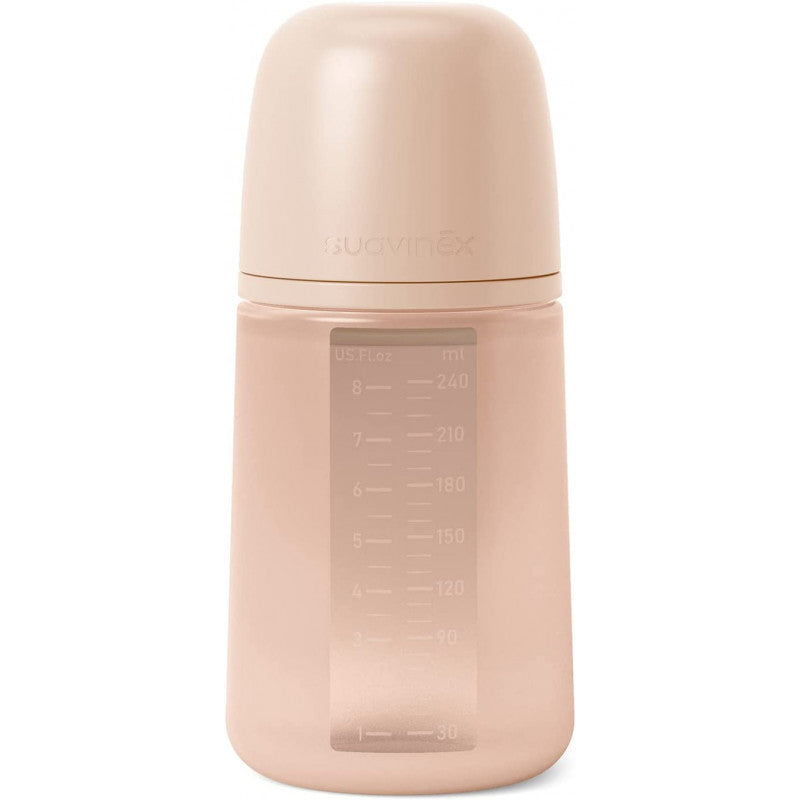 Suavinex - Biberón de Silicona de 240 ml - Colour Essence Nude