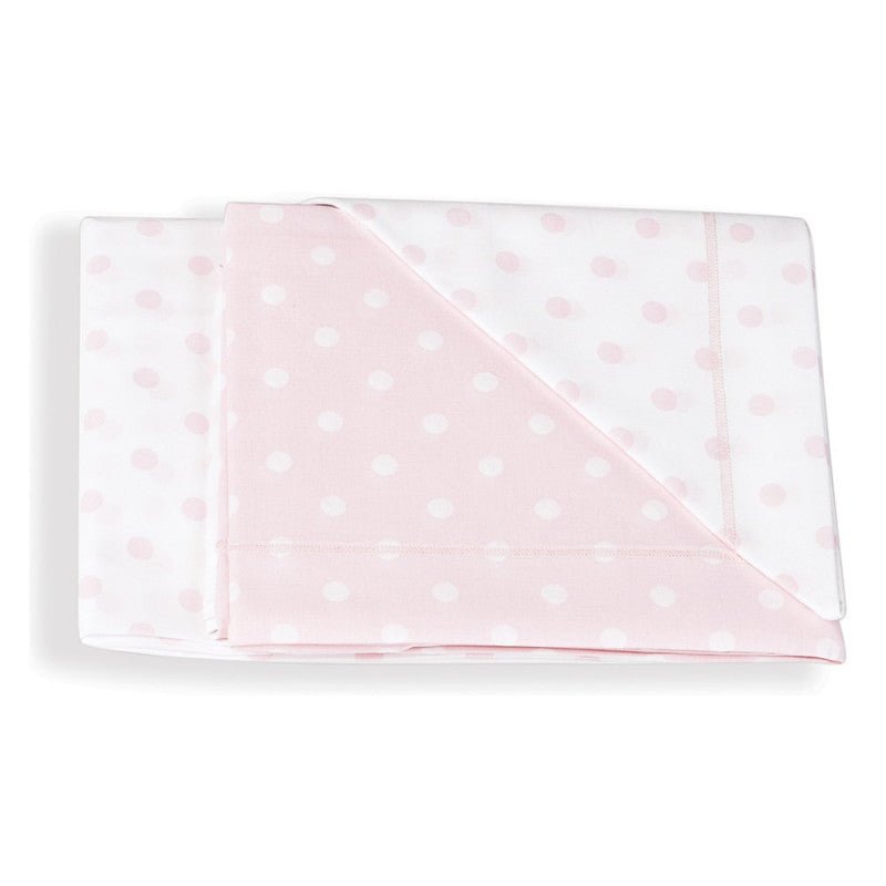 Italbaby - Cot Sheet Set Pink Polka Dot