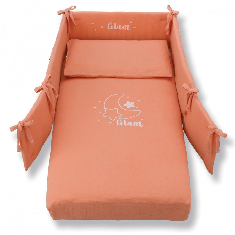 Glammy Set in Coral Cotton Muslin