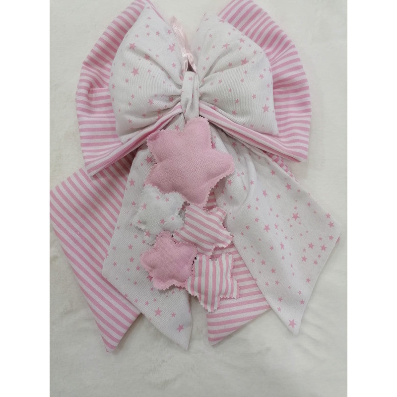 Handmade Pink and White Birth Bow