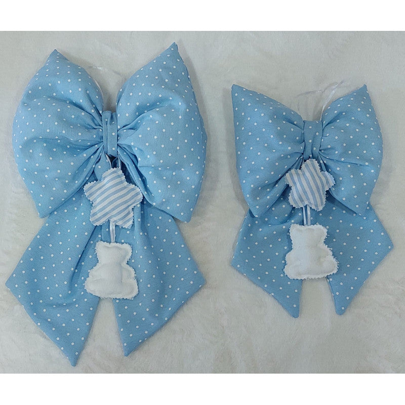 Set de lazos de nacimiento artesanal Estrellas azul