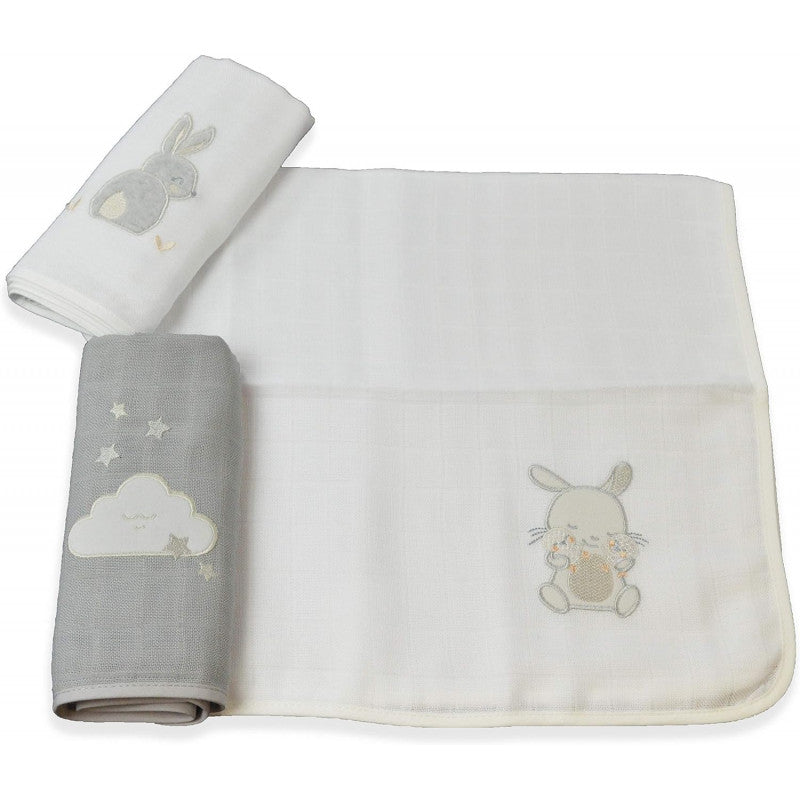 Juego de 3 muselinas bordadas ItalBaby