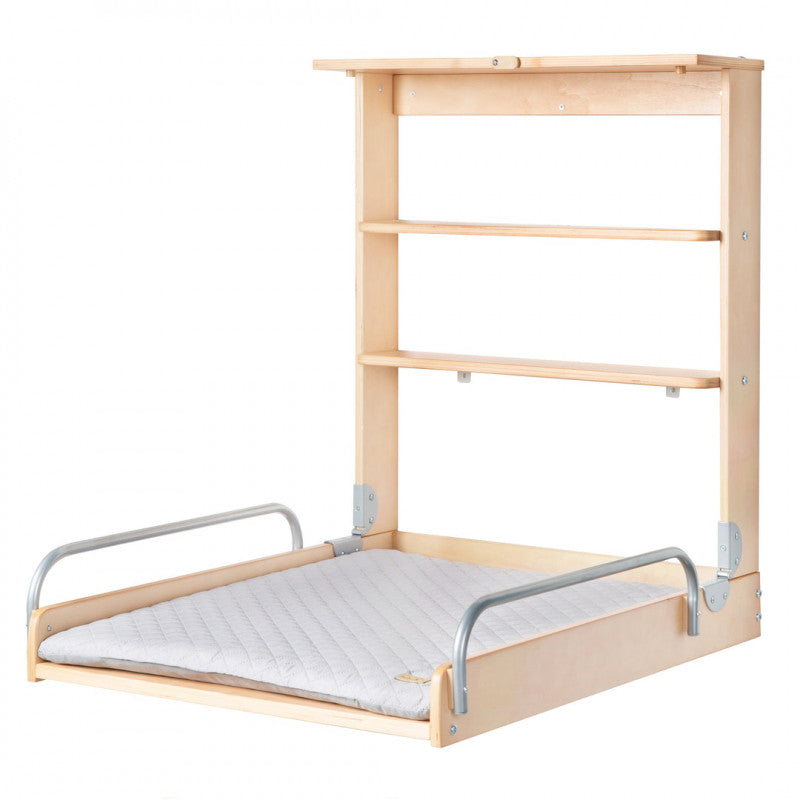 Wall-mounted changing table with roba Style Natural mattress