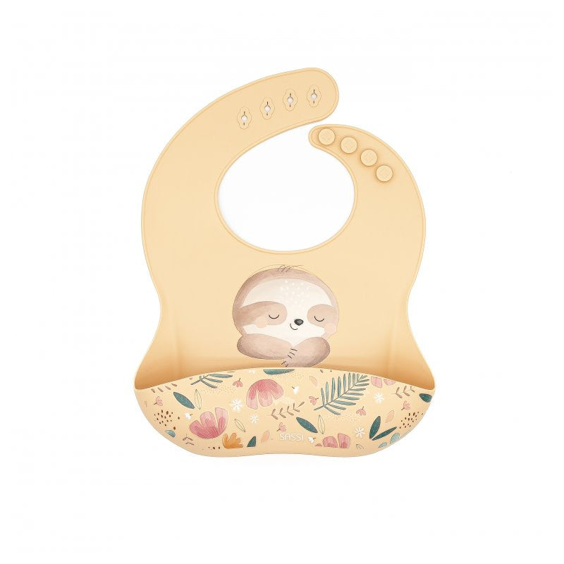 Babero con bolsillo de silicona Perezoso Gnawy