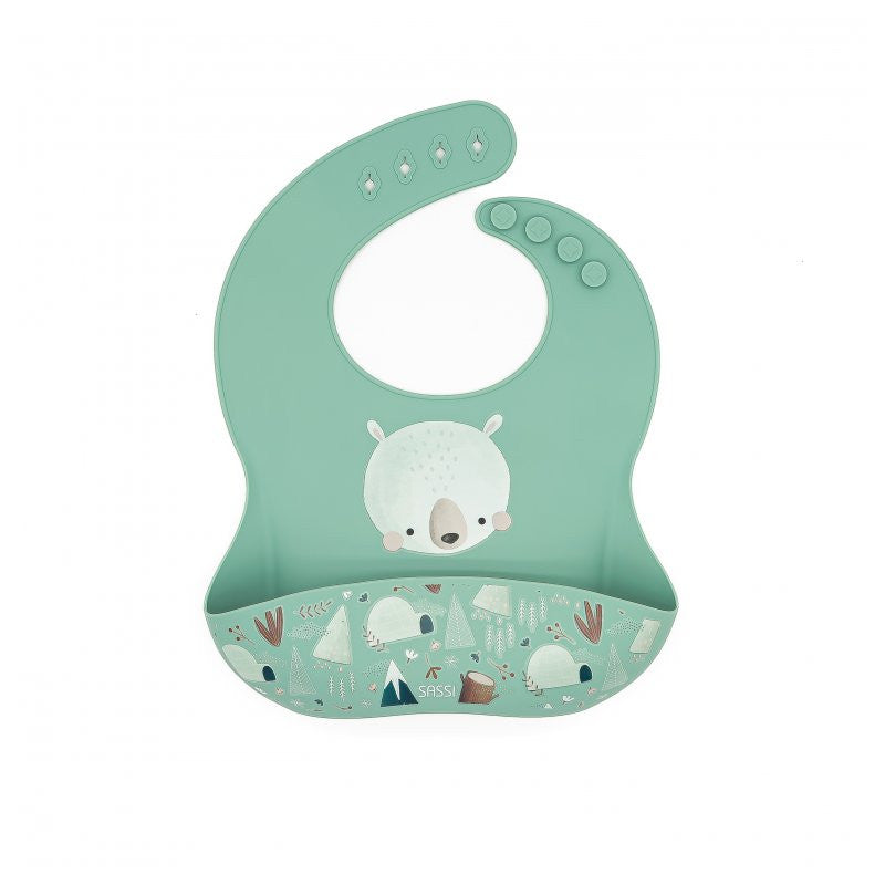 Babero con bolsillo de silicona Oso Munchy