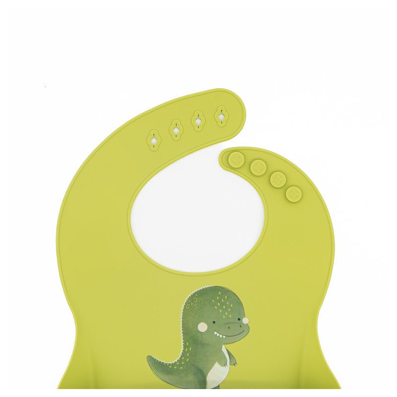 Babero de silicona con bolsillo Dinosaurio Cracky