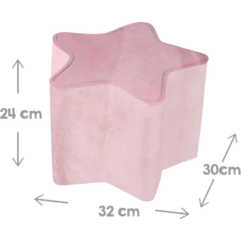 Star-Shaped Ottoman for Children Pink