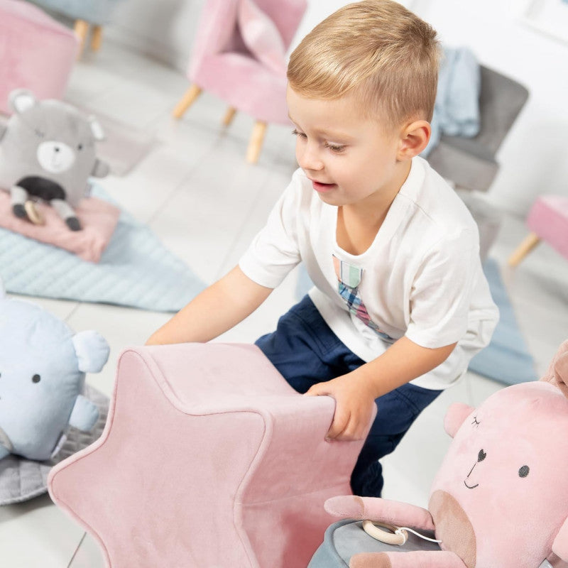 Star-Shaped Ottoman for Children Pink