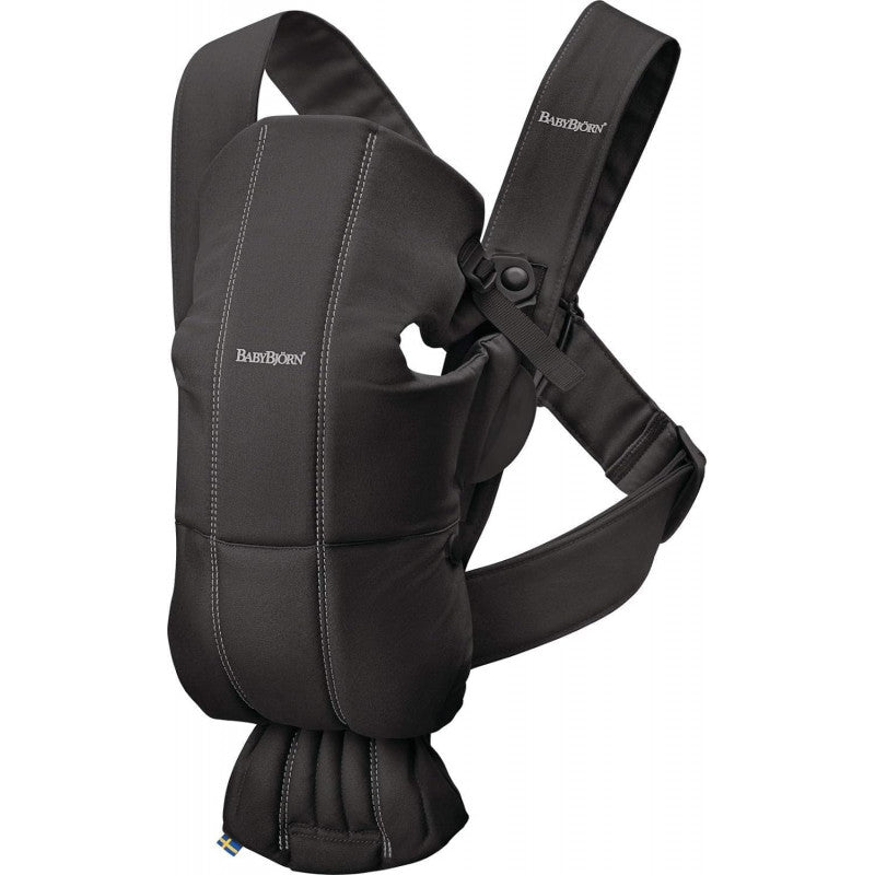 BabyBjorn Mochila porta bebé Mini Algodón Negro