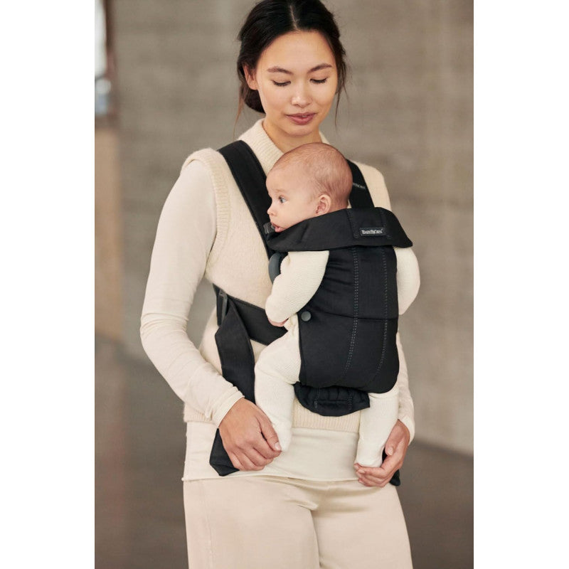 BabyBjorn Mochila porta bebé Mini Algodón Negro