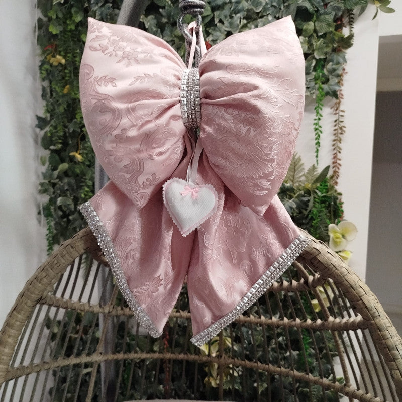 Handmade Damask Pink Birth Bows