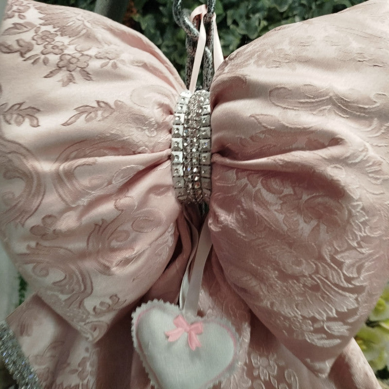 Handmade Damask Pink Birth Bows