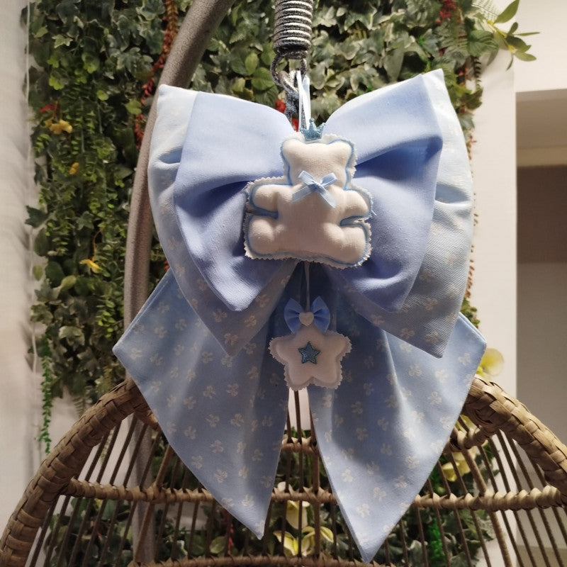 Handmade Funky Blue Birth Bows