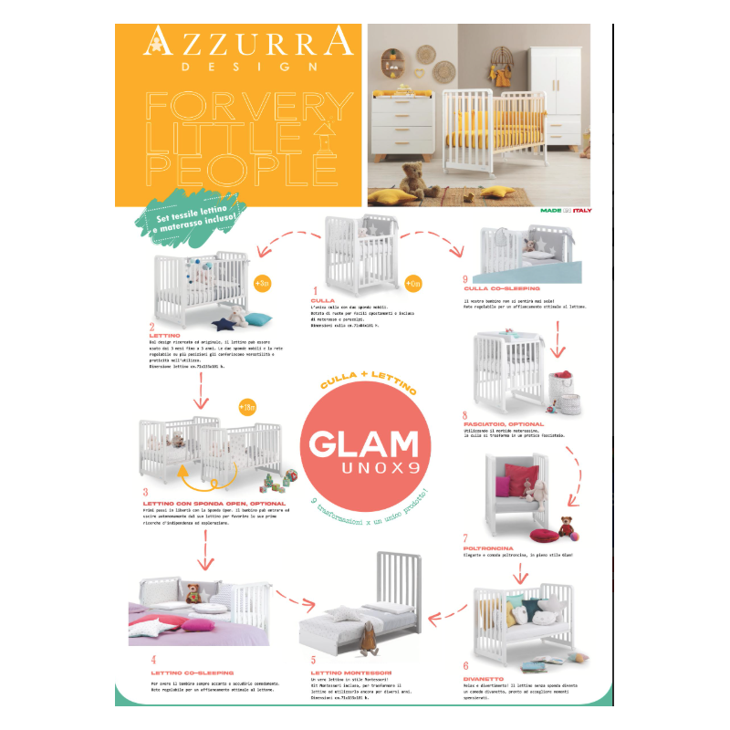 Cunas para Niños Azzurra Design Glam White Nat - Glammy - 11