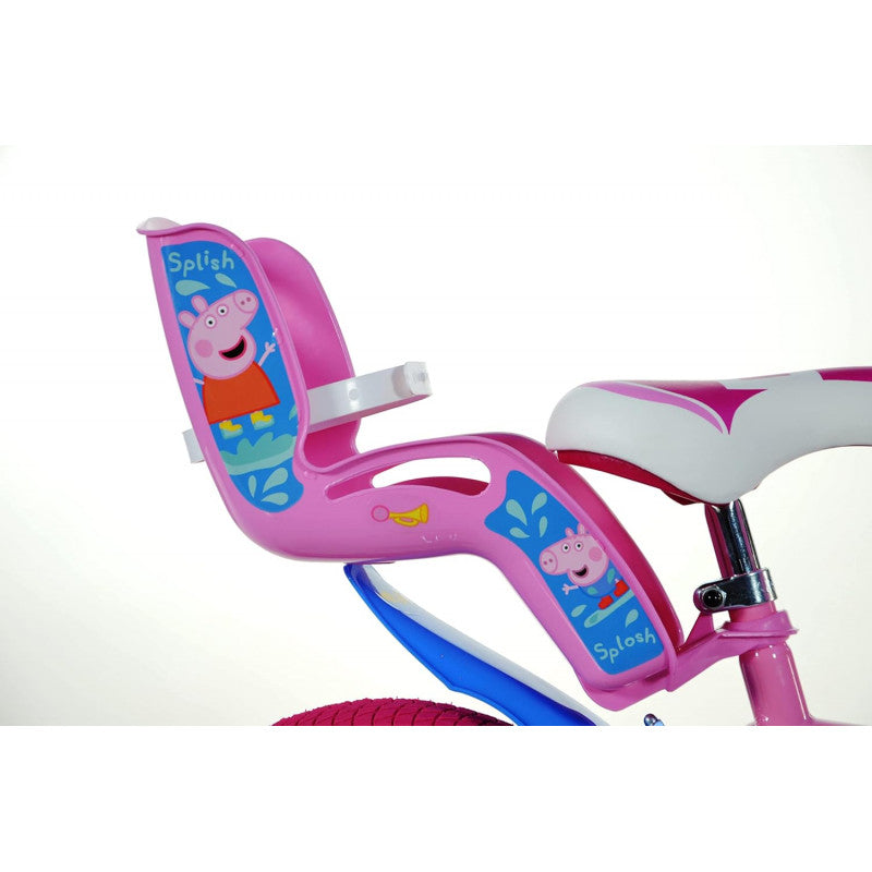 Bicicleta Peppa Pig 14";";La Bicicleta Rapunzel es la bicicleta en los colores rosa/violeta con el personaje de Rapunzel, disponible en tres tamaños diferentes: 14" y 16" a elegir."