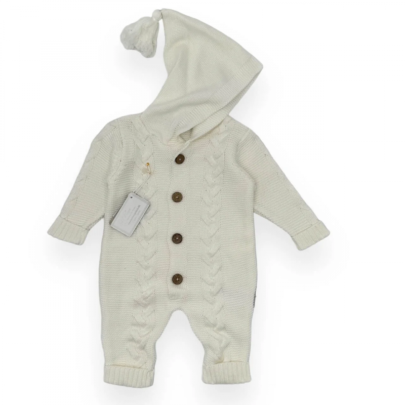 Nazzareno Gabrielli Cream Wool Sleepsuit 3/6 Months