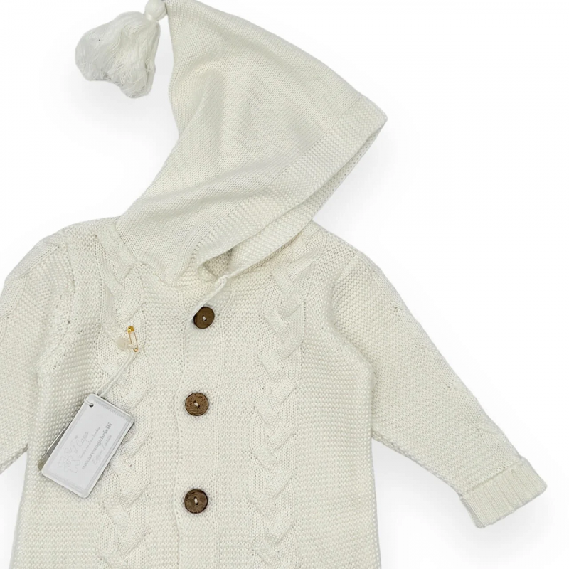 Nazzareno Gabrielli Cream Wool Sleepsuit 6/9 Months