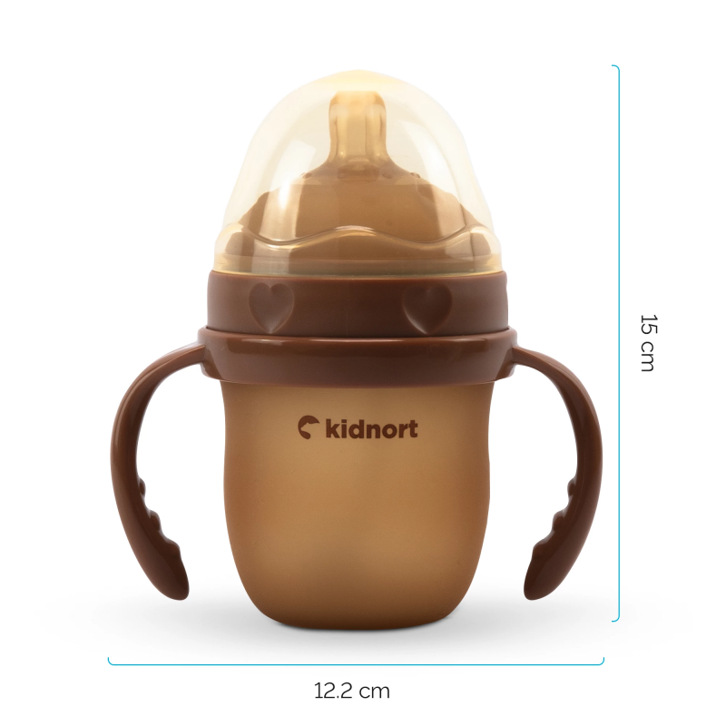 Biberón de silicona médica Eple de 150 ml, marrón
