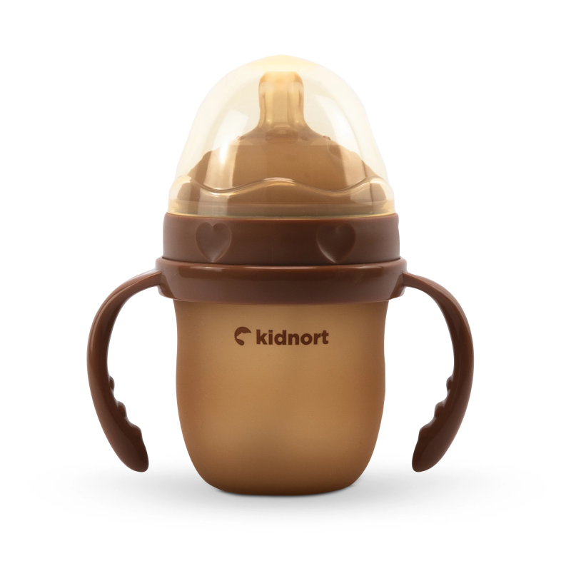 Biberón de silicona médica Eple de 150 ml, marrón