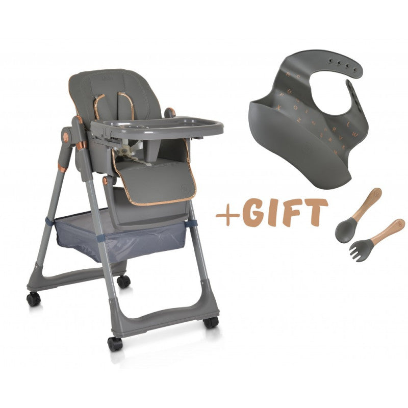 Lindo Highchair with Accessories Included Grey