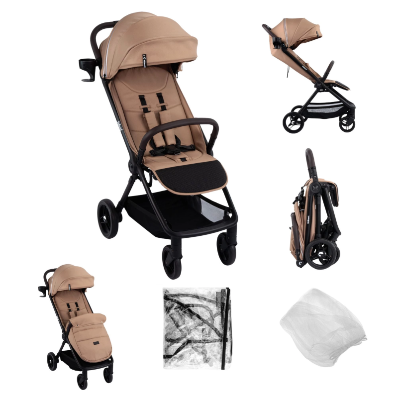 Silla de Paseo con Plegado Automático Snøugle Kidnort Beige