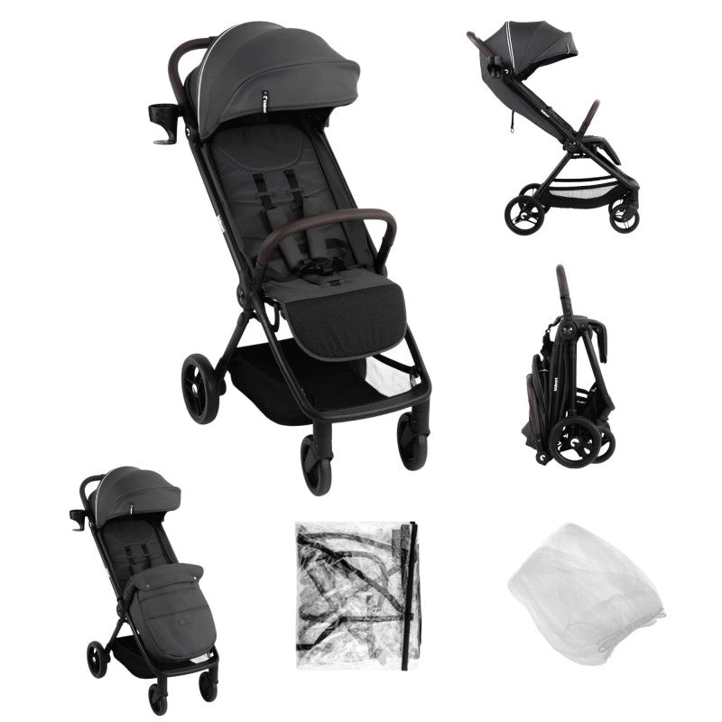 Cochecito con cierre automático Snøugle Kidnort Light Grey