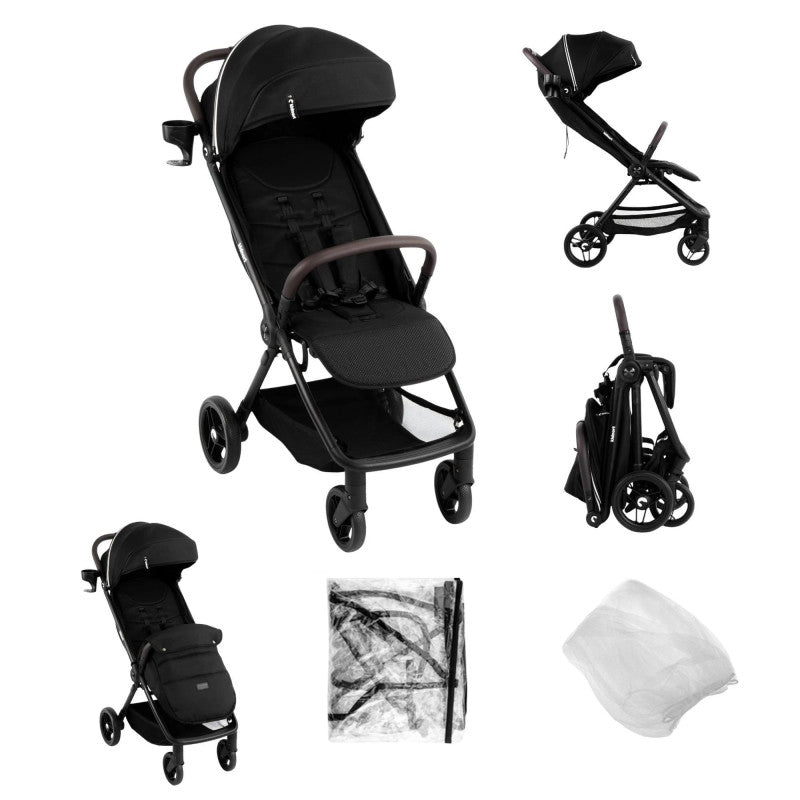Cochecito con cierre automático Snøugle Kidnort Dark Grey