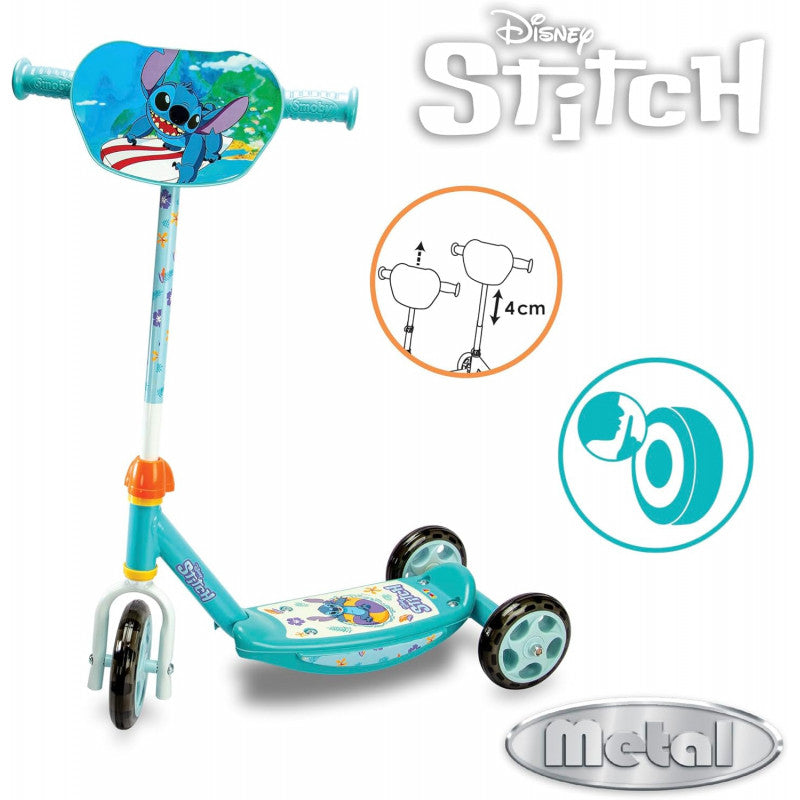 Smoby - Patinete Stitch con 3 ruedas