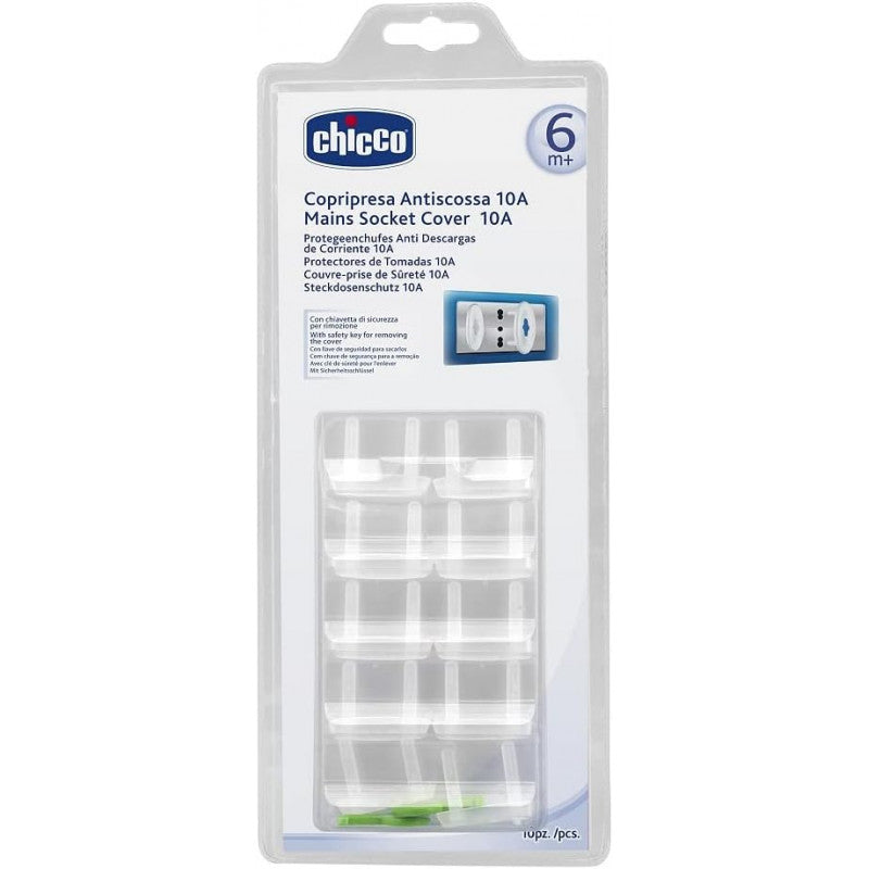 Chicco 10 Shockproof Socket Covers 6M+