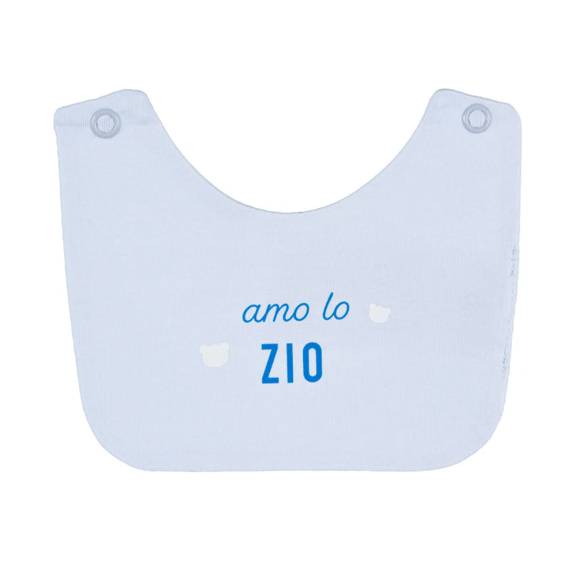Nanan bibs with "Azzurro I love Aunt/Uncle" text
