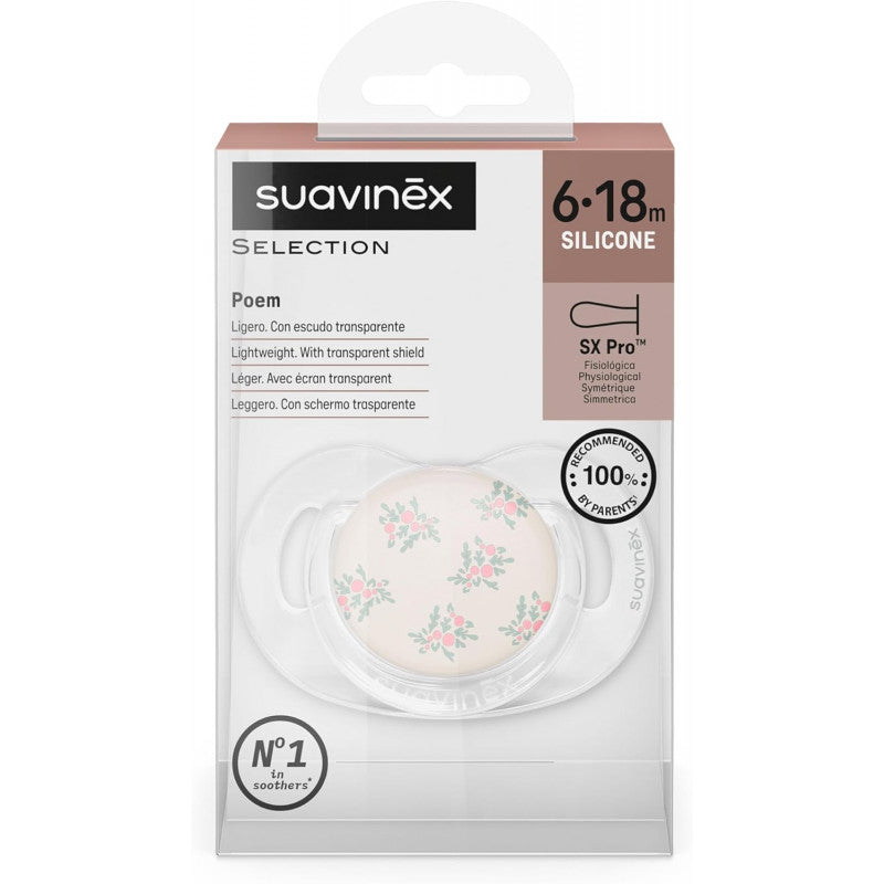 Suavinex Chupete para Bebés Poetry 6-18 Meses Rosa