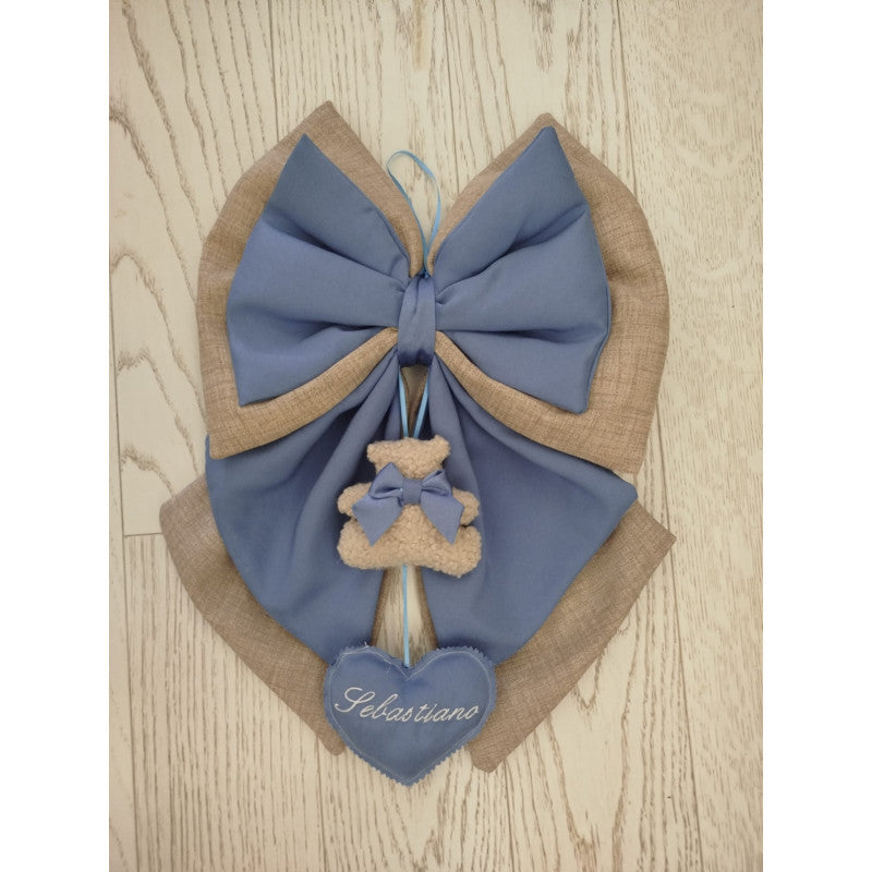 Teddy Bear Newborn Announcement Bow