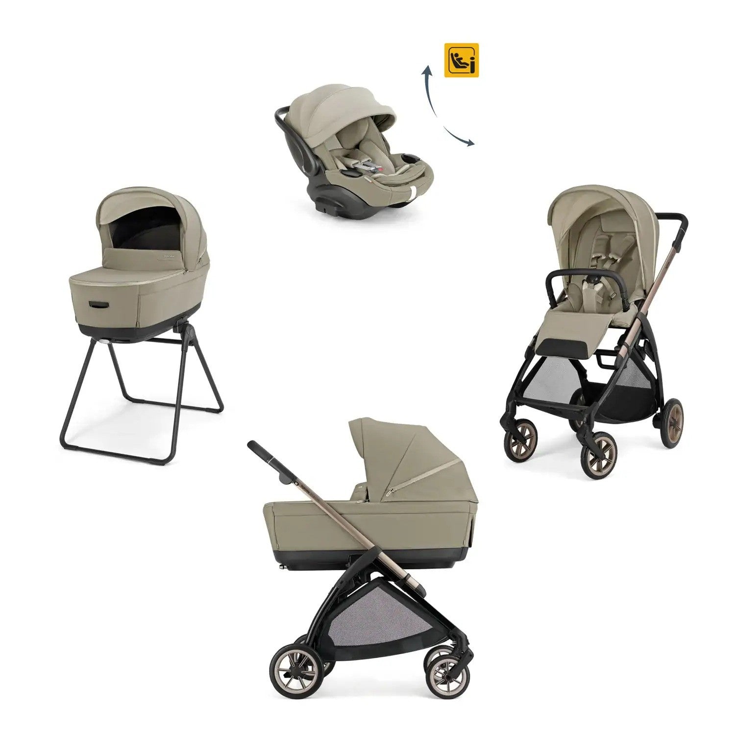 Inglesina Electa 2026 Darwin Infant Recline Evo Hangar Beige Trio