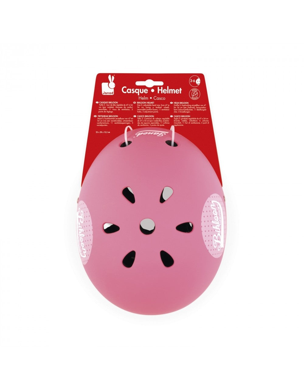 Casco protector rosa para bicicleta Janod
