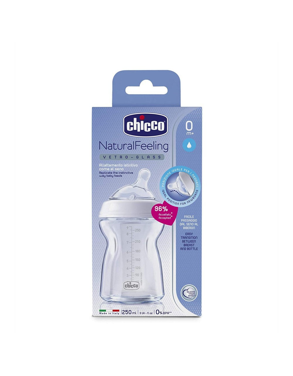 Chicco NaturalFeeling Glass Bottle