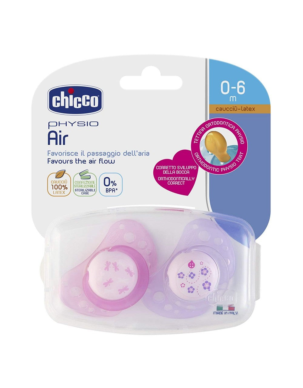 Chupete Chicco Physio Air Caucho Rosa