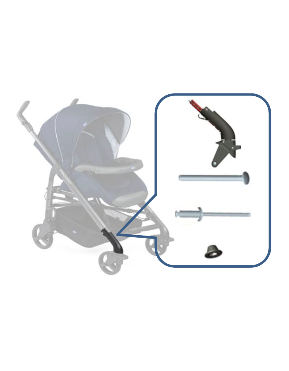 Front Wheel Support for Chicco Love Sx Stroller