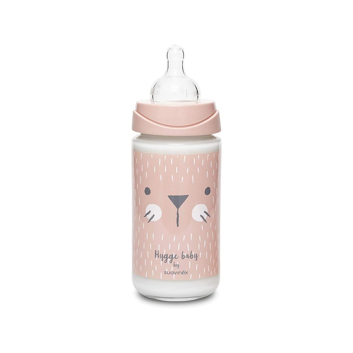 Biberón Hygge Baby Conejo Topos Rosa - 3 Posiciones 240 ml