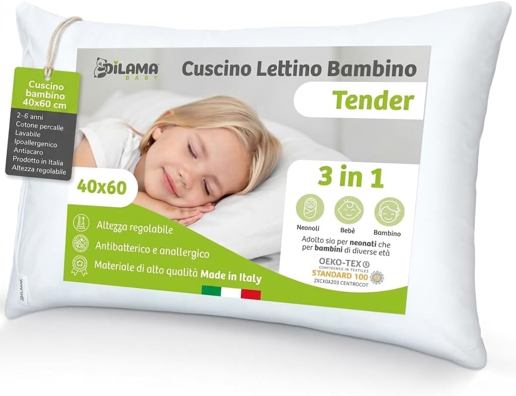 Almohada infantil con fundas antiasfixia.
