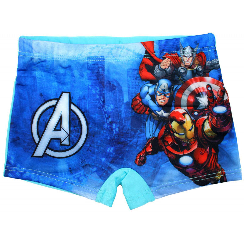Blue Avengers Boxer Swim Trunks - Ages 7/8