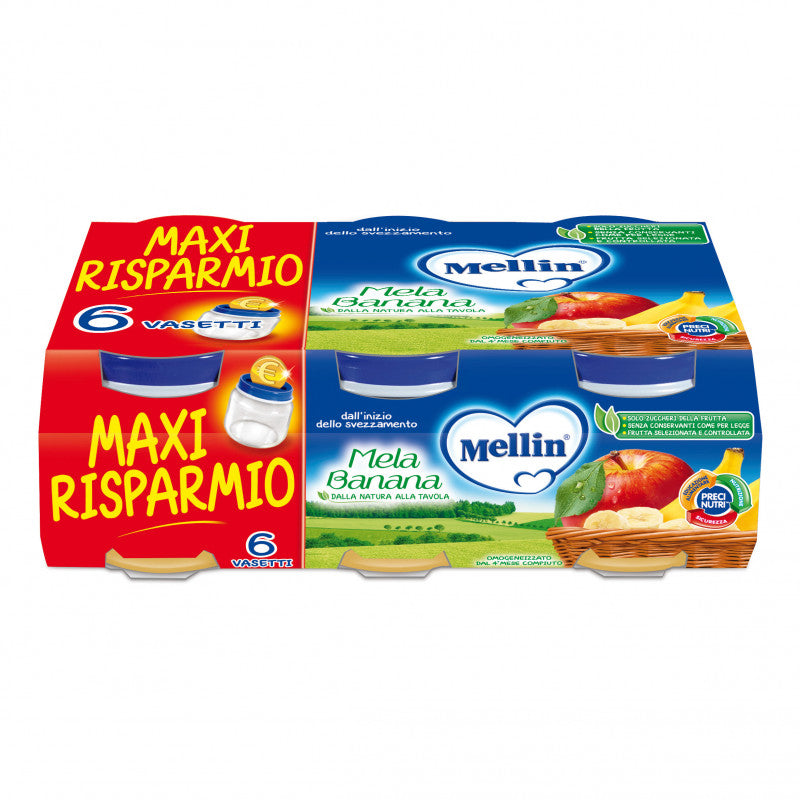 Tarrito de frutas Mellin - Manzana y Plátano - 6 x 100 g