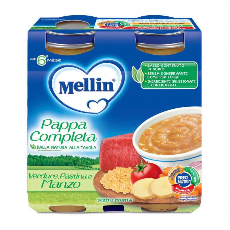 Pappa Completa Mellin - Verduras, Pasta y Ternera