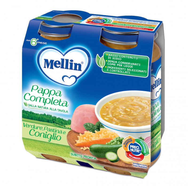 Comida Completa Mellin - Verduras, Pasta y Conejo