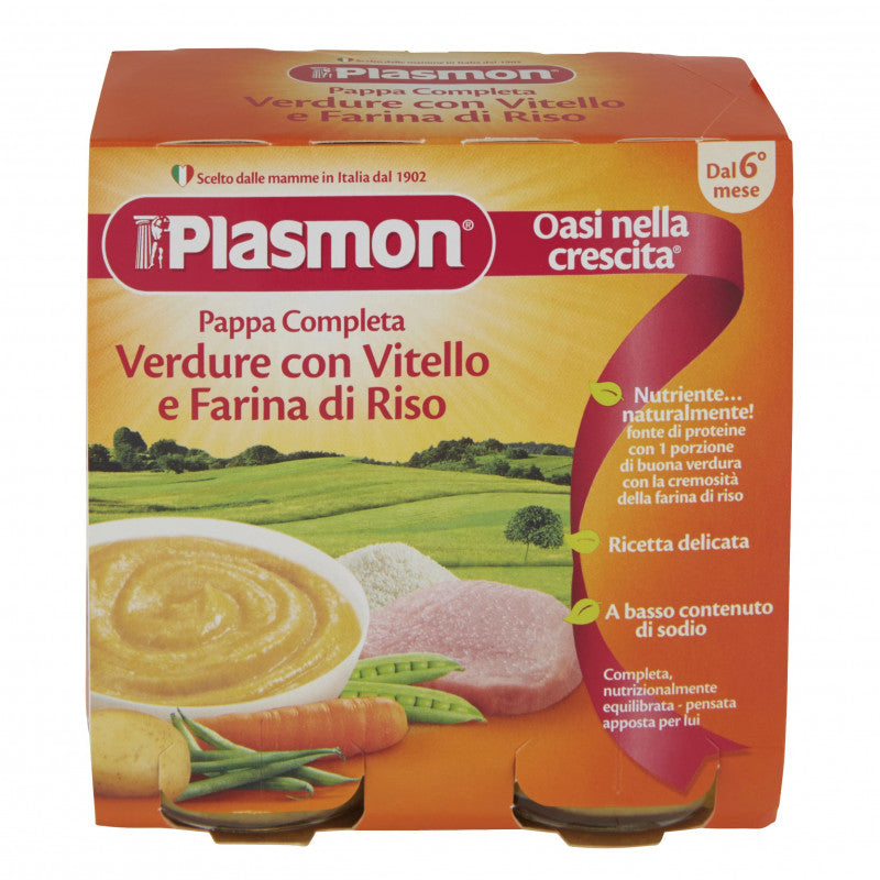 Papilla Completa Plasmon - Verduras con Ternera y Harina de Arroz