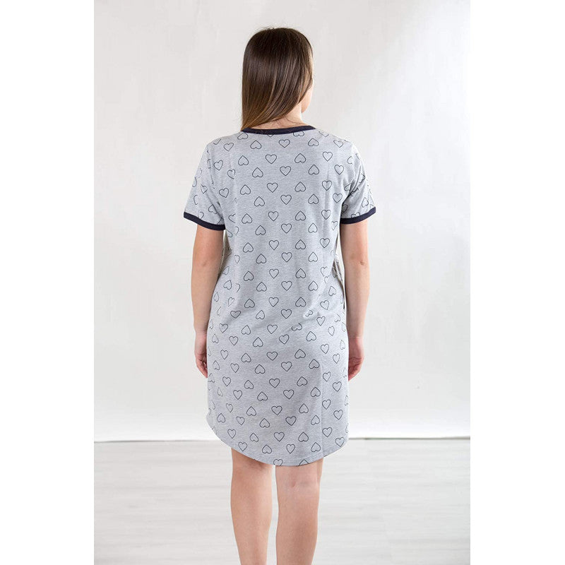 Camisón Gris con Corazones - T6