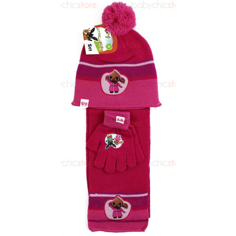 Set Bufanda, Gorro y Guantes de Bing - Rosa
