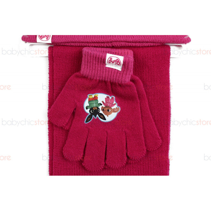 Set Bufanda, Gorro y Guantes de Bing - Rosa