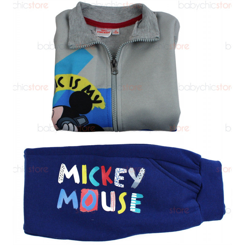 Conjunto Chándal Mickey Mouse - Gris/Azul - 4 Años