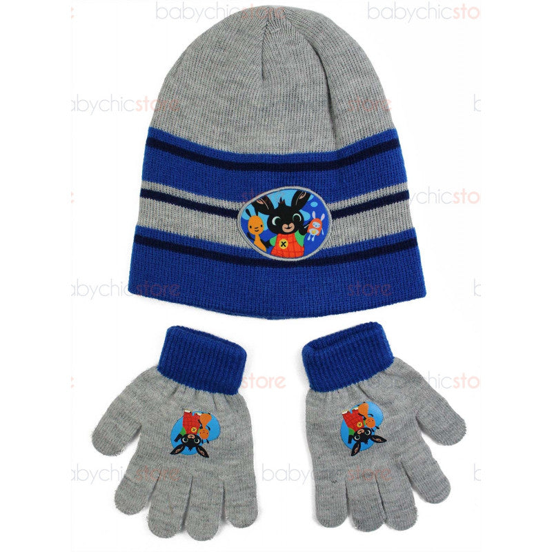 Conjunto de Gorro y Guantes de Bing - Gris